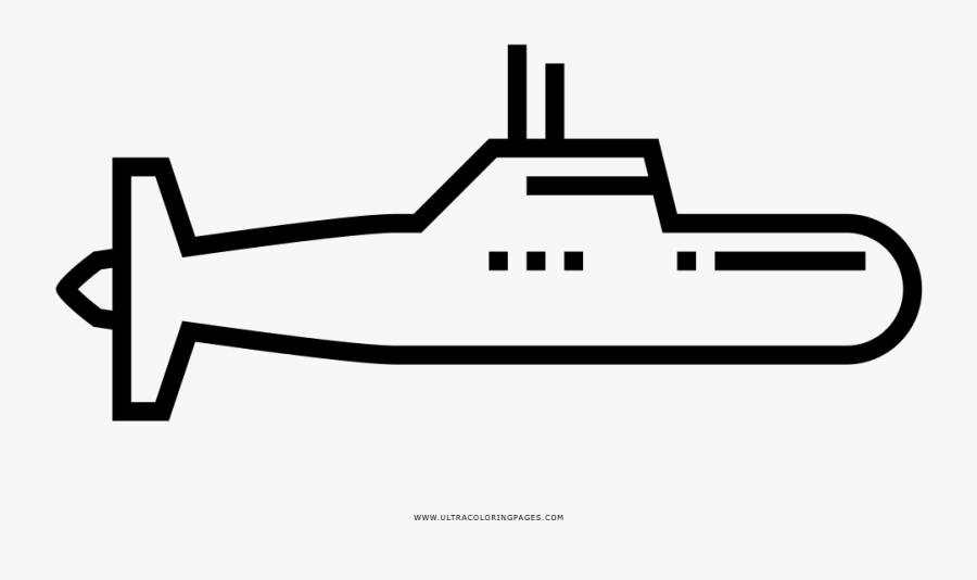 Submarine Coloring Page - Line Art, Transparent Clipart