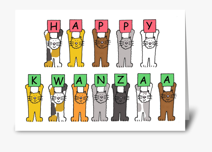 Happy Kwanzaa, Cute Cartoon Cats - Cartoon, Transparent Clipart