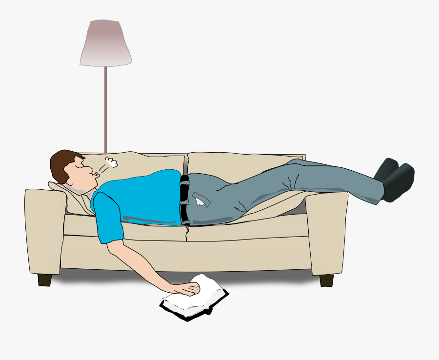 Transparent Sleeping Clipart - Sleeping On Small Couch, Transparent Clipart