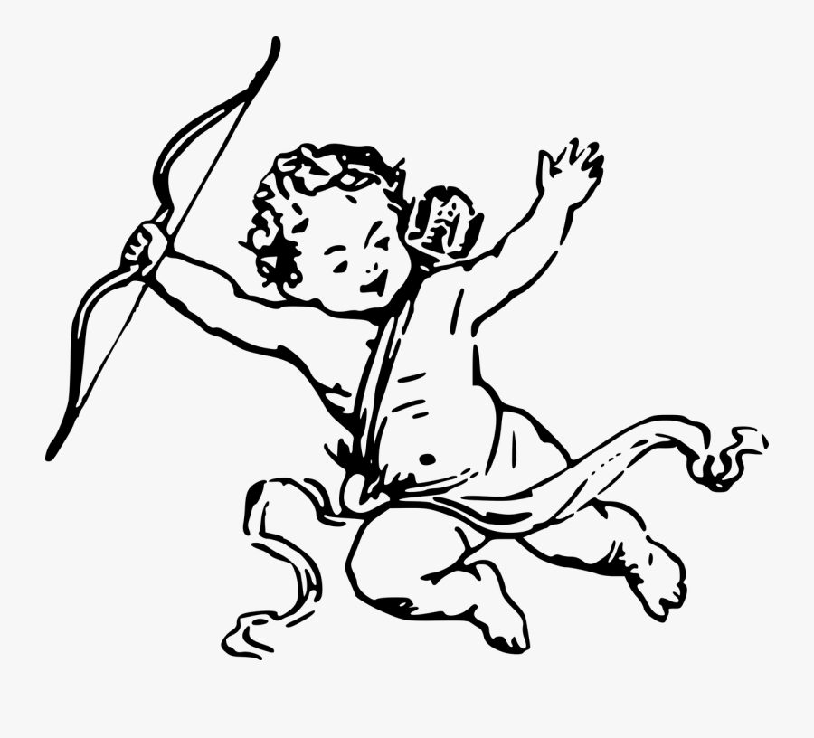 Cherub Angel Drawing Computer Icons Line Art Cc0 - Cherub Black And White, Transparent Clipart