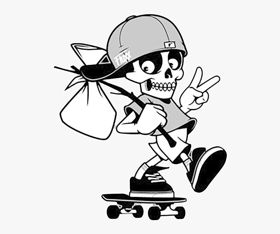 Man On A Skateboard Drawing, Transparent Clipart