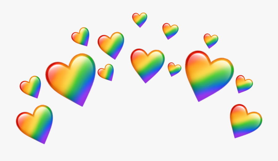 Emoji Heart Crown Png , Transparent Cartoons - Rainbow Heart Emoji Crown, Transparent Clipart