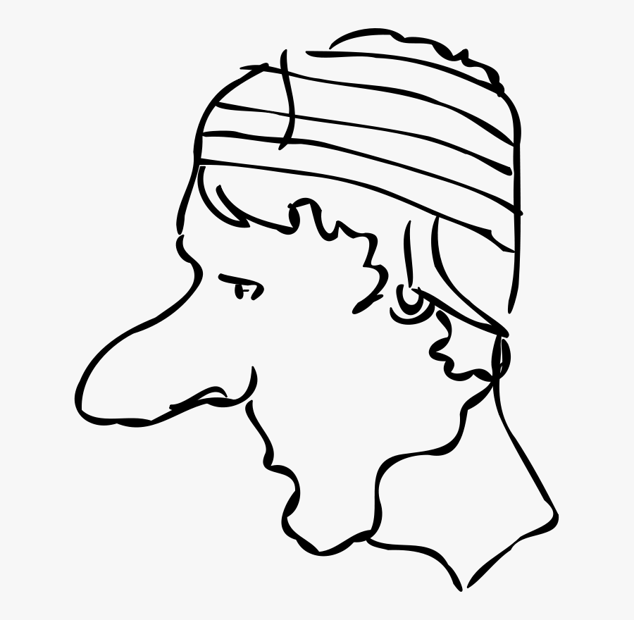 Bandage Clip Art Download - Drawing Of Head Bandage, Transparent Clipart