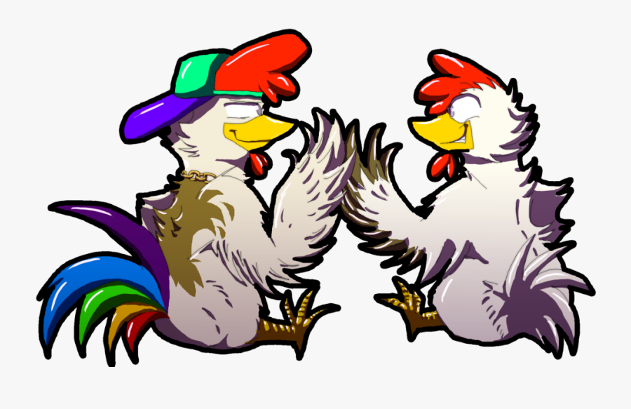 Kitten Clipart Five - Rooster High Five, Transparent Clipart