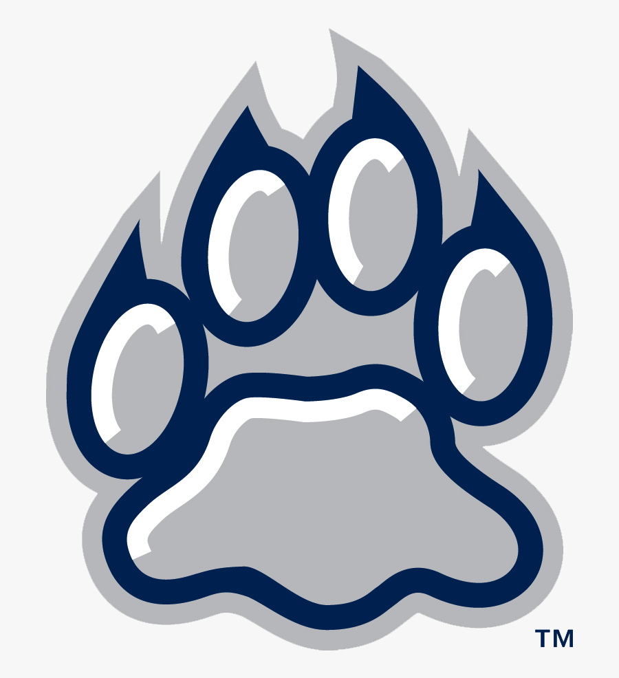 Wildcat Paw Print - University Of New Hampshire Wildcats Logo, Transparent Clipart