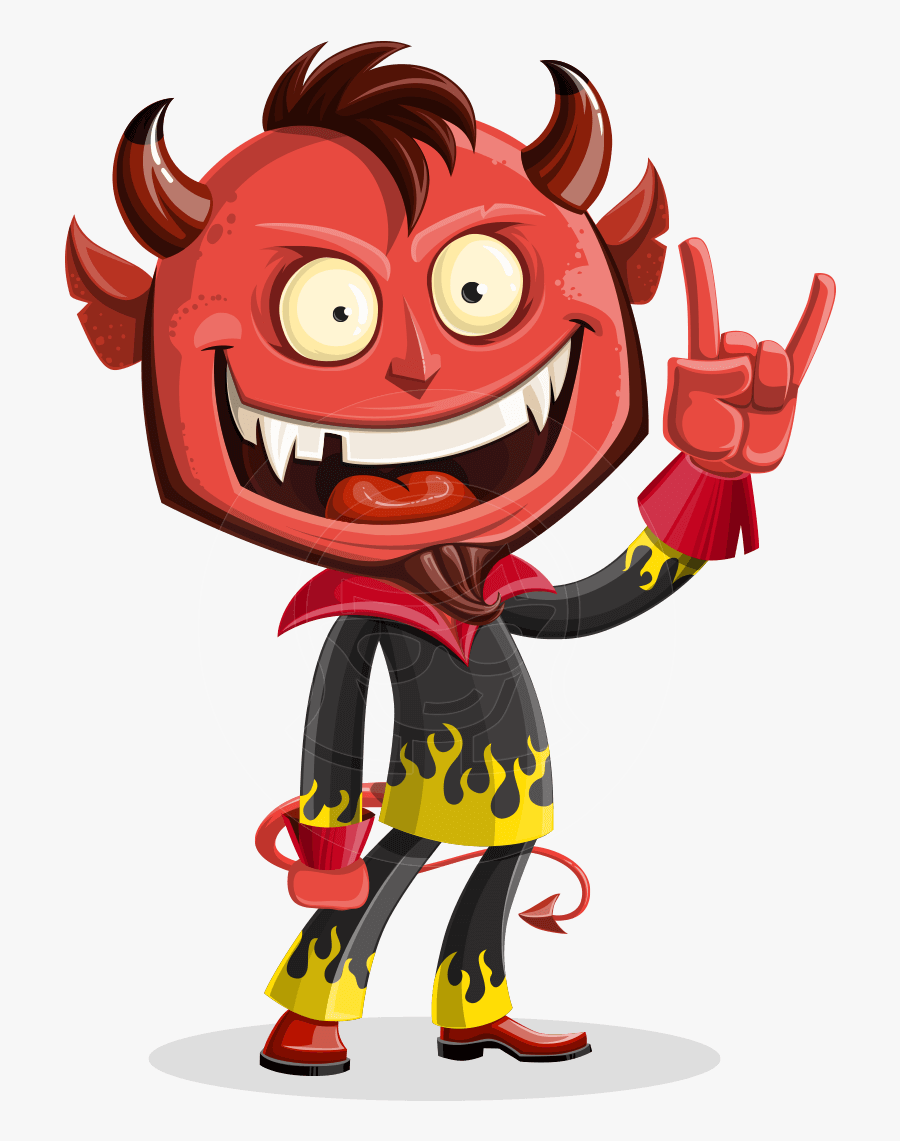 Transparent Red Devil Clipart - Devil Cartoon Character, Transparent Clipart