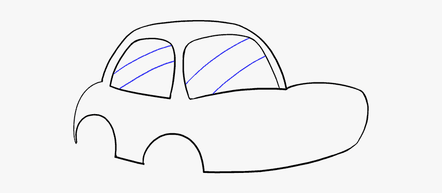 How To Draw A Cartoon Car - Line Art , Free Transparent Clipart ...