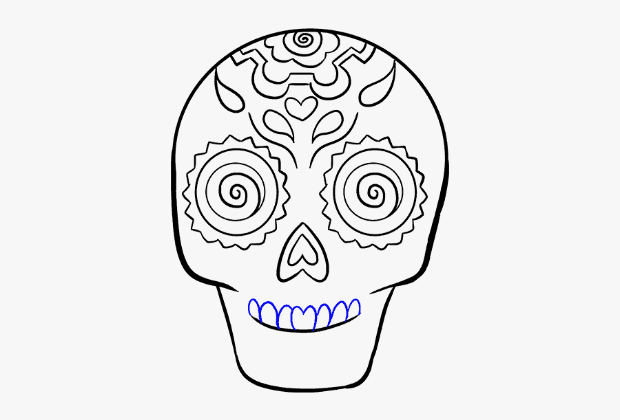 Clip Art How To Draw A - Dia De Los Muertos Easy Drawings, Transparent Clipart