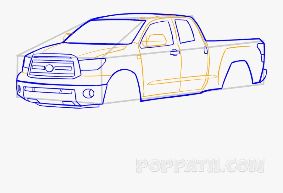 Clip Art How To Draw A - Pickup Truck, Transparent Clipart