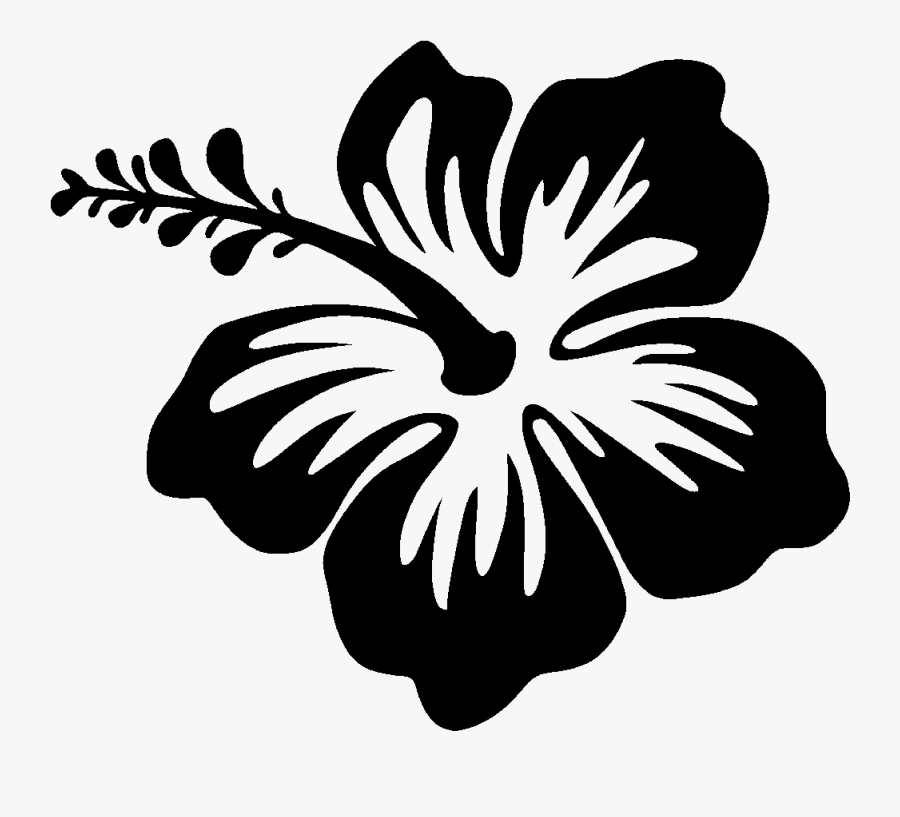 Silhouette Drawing Hibiscus - Hibiscus Silhouette Png, Transparent Clipart