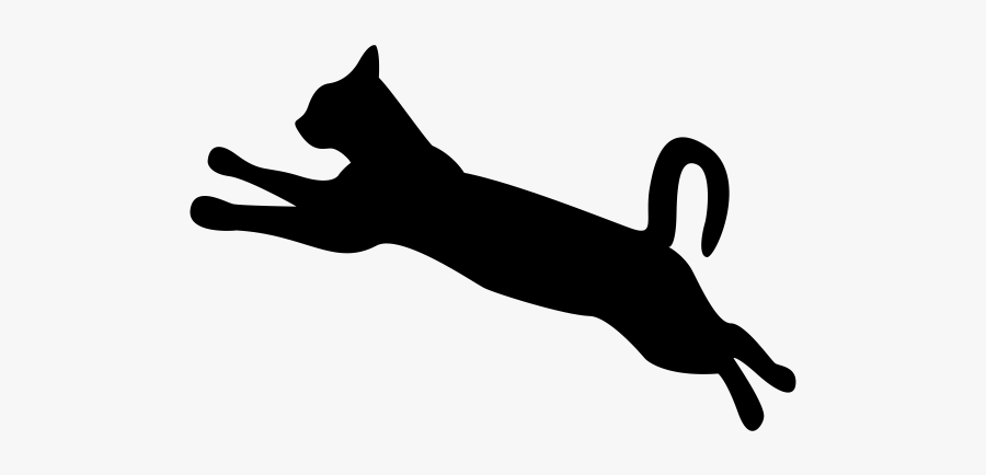 Cat Dog Silhouette Clip Art - Cat Jumping Clipart Black And White, Transparent Clipart