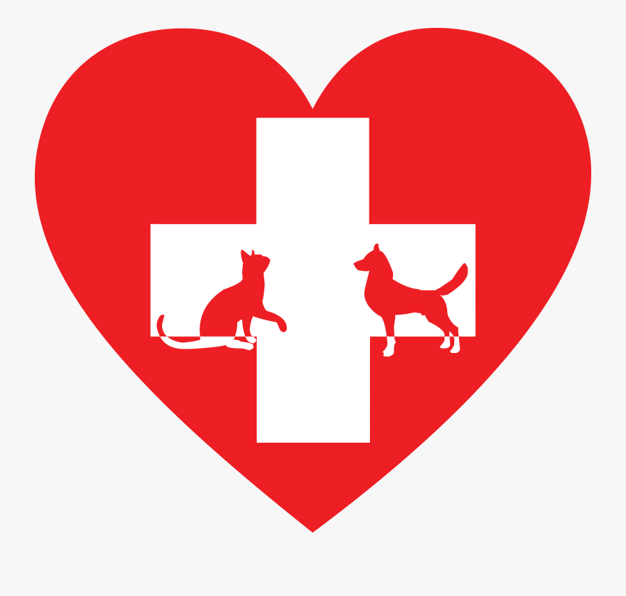 Free Clipart Of A Silhouetted Cat And Dog With A Red - Animal Clinic Clip Art, Transparent Clipart