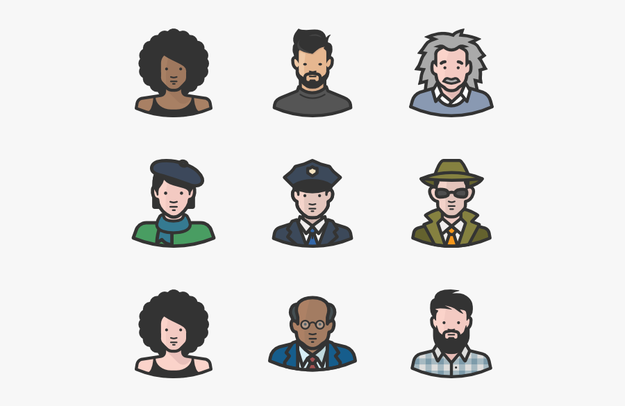 Cartoon,people,facial Expression,clip Hair,art,cap - Diversity Icons, Transparent Clipart