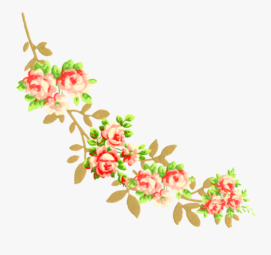 The Second Digital Corner Clip Art Is A Lovely Flower - Flower Corner Design Png, Transparent Clipart