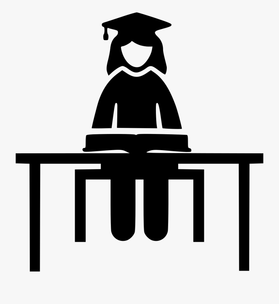 Female Student Svg Icon - Student Studying Icon Png, Transparent Clipart
