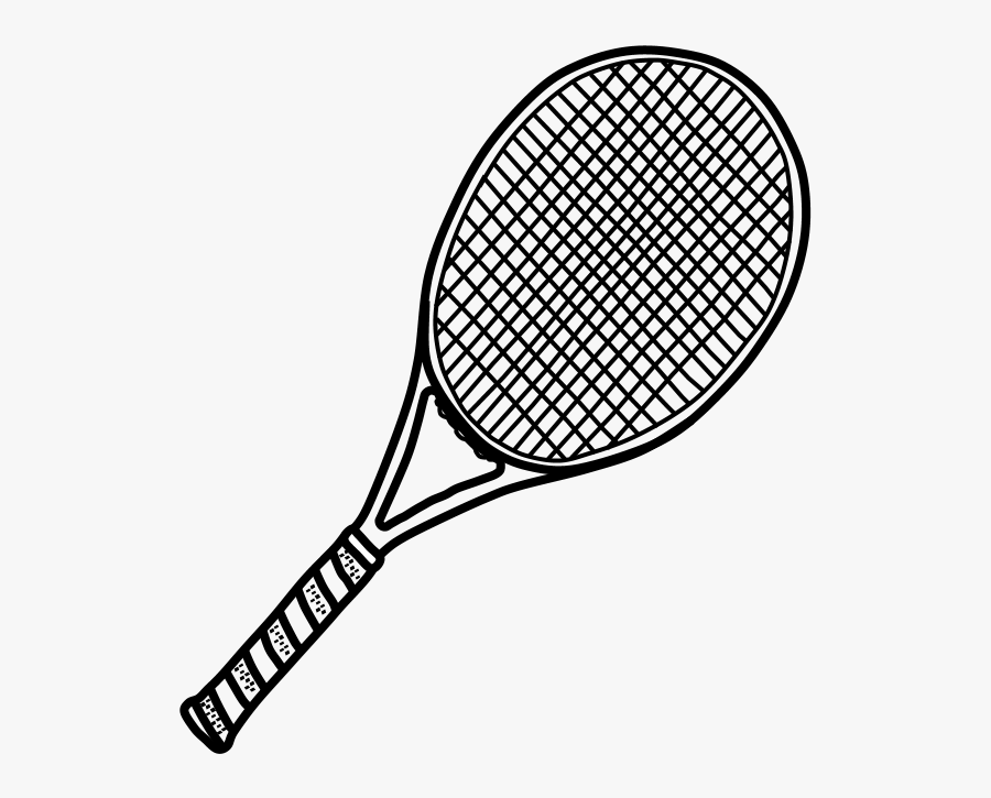 Tennis Racket, Black And White - Tennis Racket, Transparent Clipart