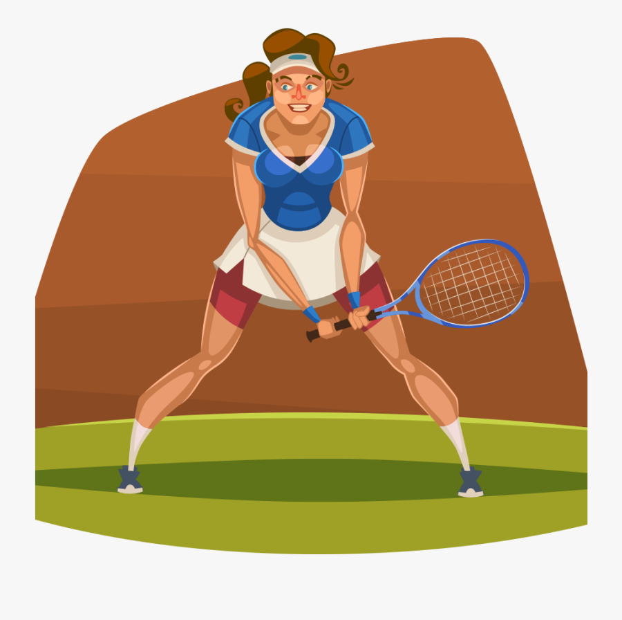 Cartoon Tennis Clip Art - Gambar Olahraga Tenis Kartun, Transparent Clipart