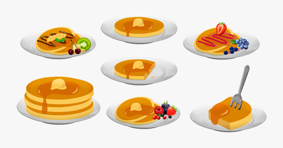 Pancakes, Berries, Butter, Chocolate, Blueberry, Transparent Clipart