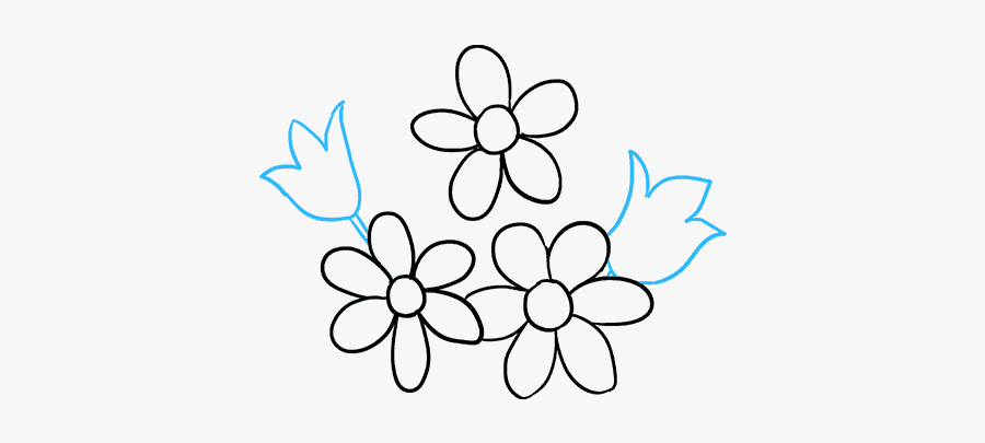 How To Draw A Flower Bouquet - Draw Banquet Of Flowers, Transparent Clipart