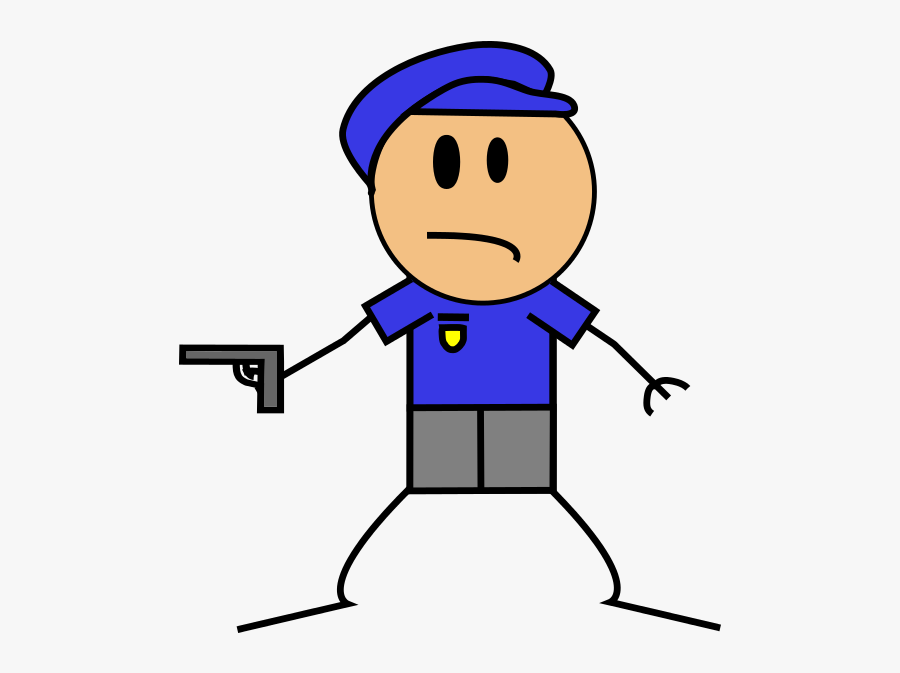 Stick Figure Police Officer, Transparent Clipart