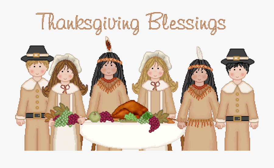 Blessing - Clipart - Wampanoags And The Pilgrims, Transparent Clipart