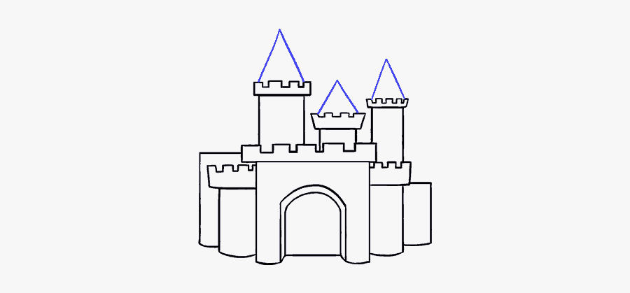 Easy To Draw Cartoon Castles Drawings - Castle Drawing, Transparent Clipart