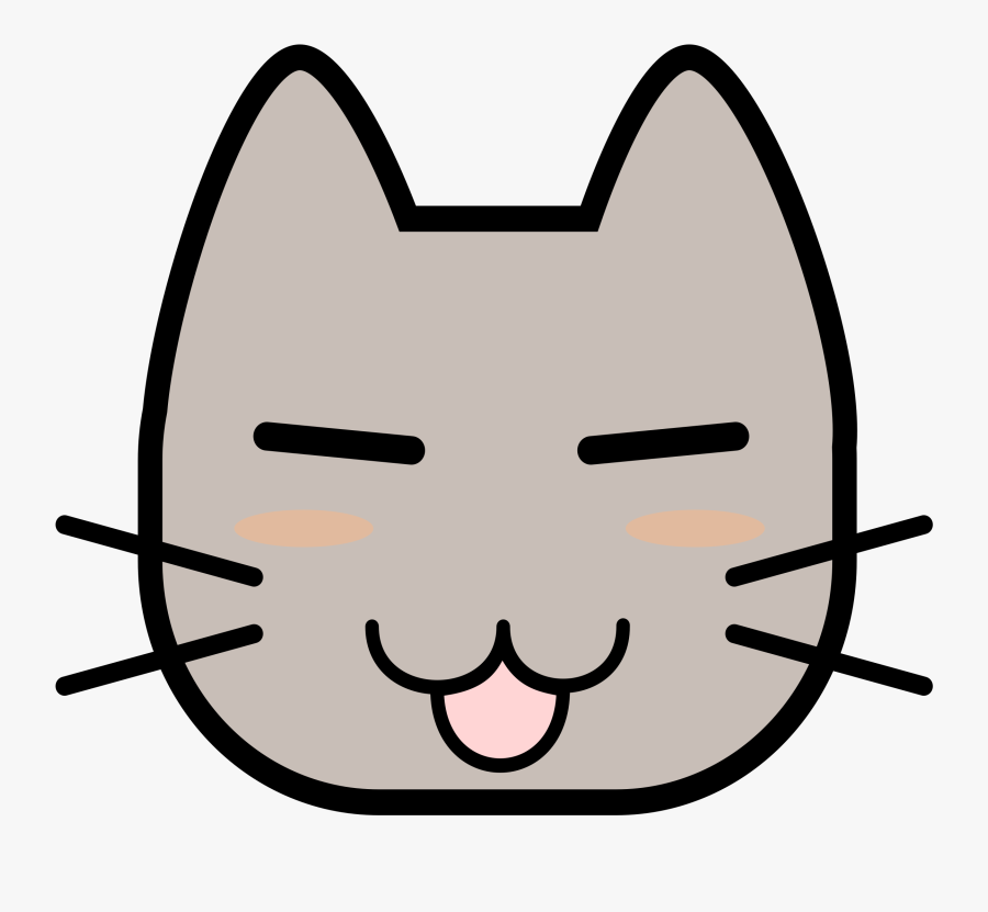 Cat Face - Cute Cat Cartoon Face, Transparent Clipart
