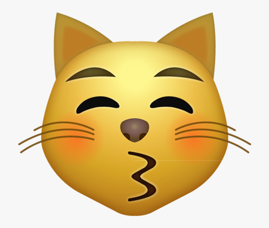 Transparent Cute Cat Face Clipart - Cat Emoji, Transparent Clipart