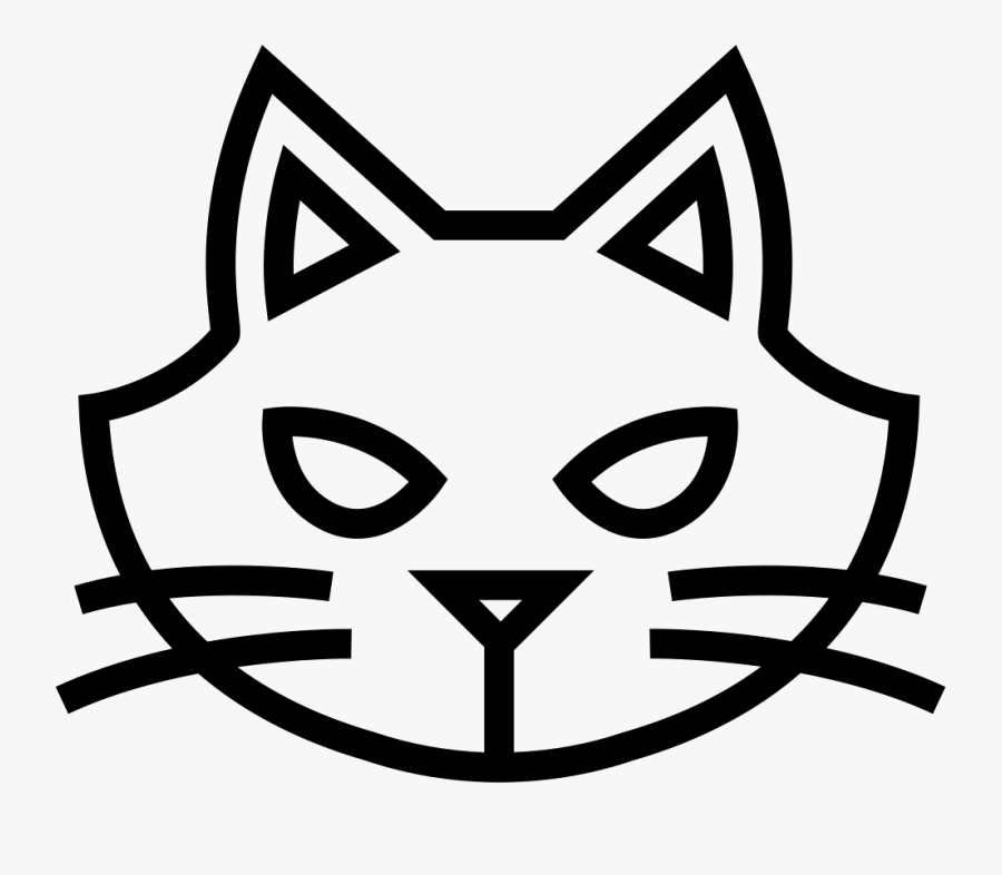 Halloween Cat Face Outline Svg Png Icon Free Download - Cat Face Png Clipart, Transparent Clipart