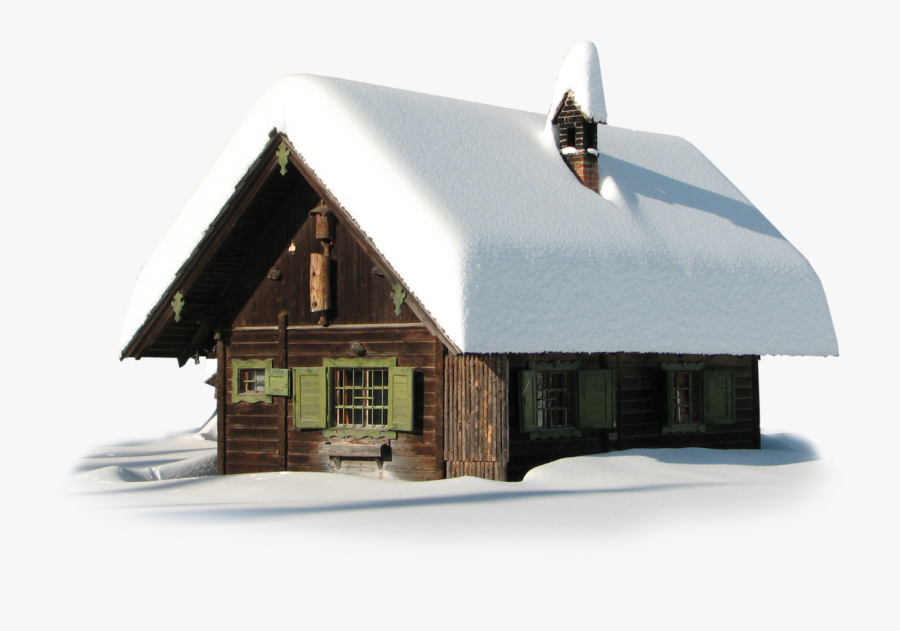 Clip Art House Covered In Snow - Winter House Transparent Background, Transparent Clipart