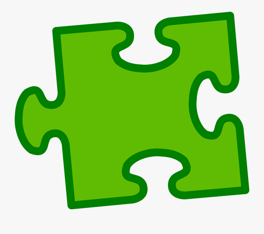 Puzzle Piece Green Single Free Picture - Transparent Autism Puzzle Piece, Transparent Clipart