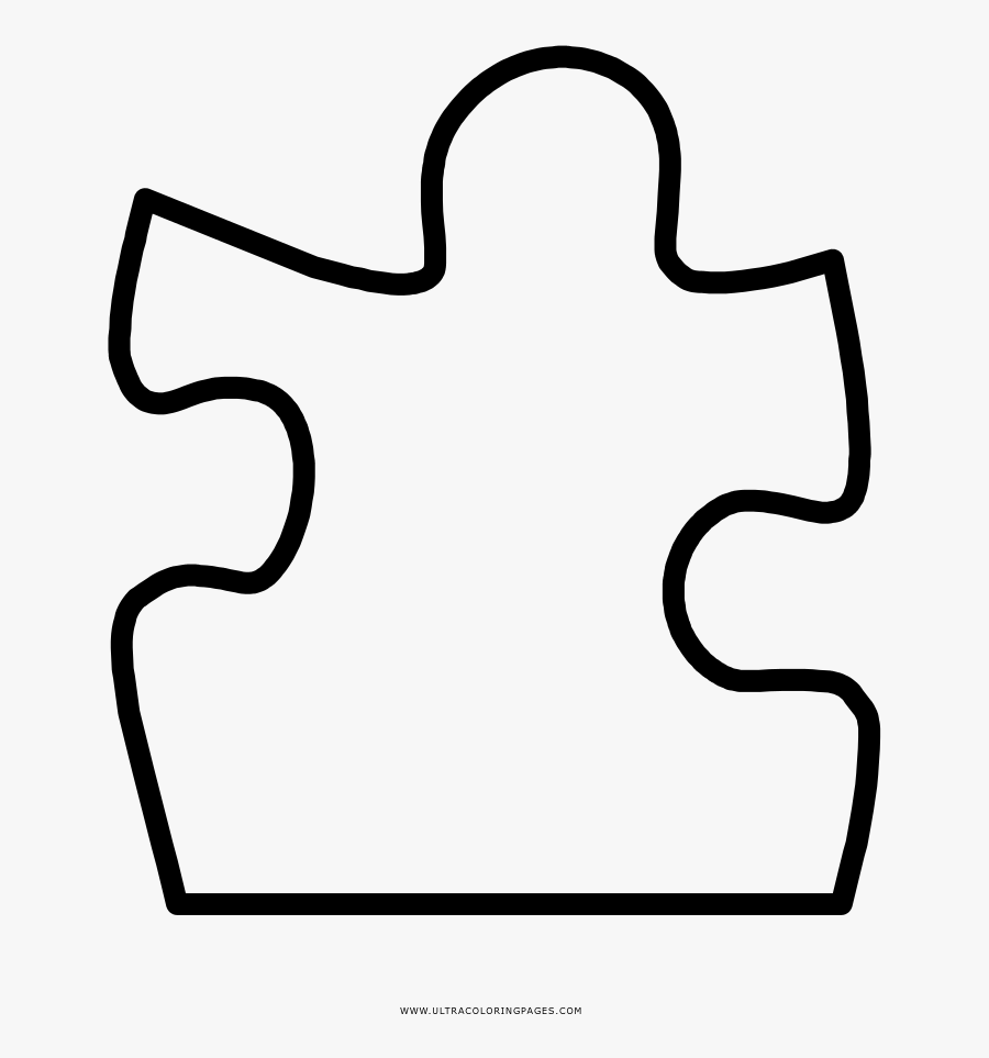 Puzzle Piece Coloring Page - Line Art, Transparent Clipart