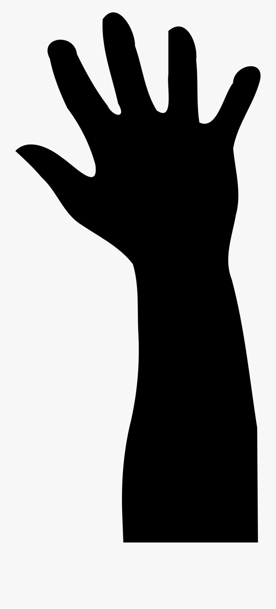 Picture Transparent Download Raised Hand Clipart - Reaching Hand Silhouette Png, Transparent Clipart