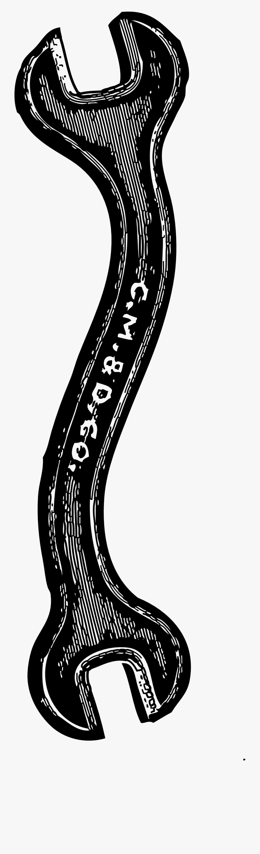 Double Open End Wrench Black White Line Art 999px - Wrench Clip Art, Transparent Clipart