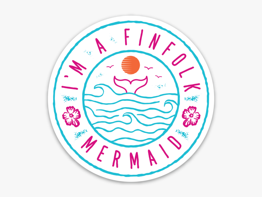 Mermaid Tail Circle Sticker, Transparent Clipart