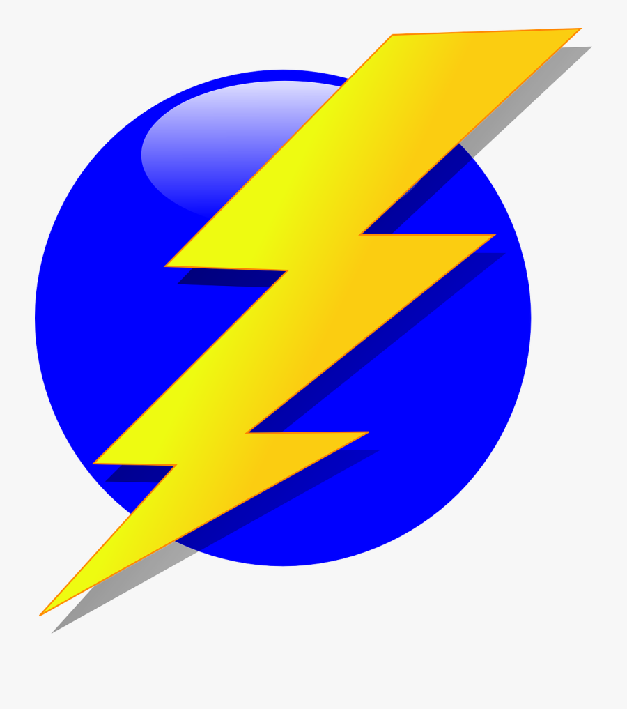 Bolt Lightning Free Vector - Blue And Yellow Lightning Bolt, Transparent Clipart