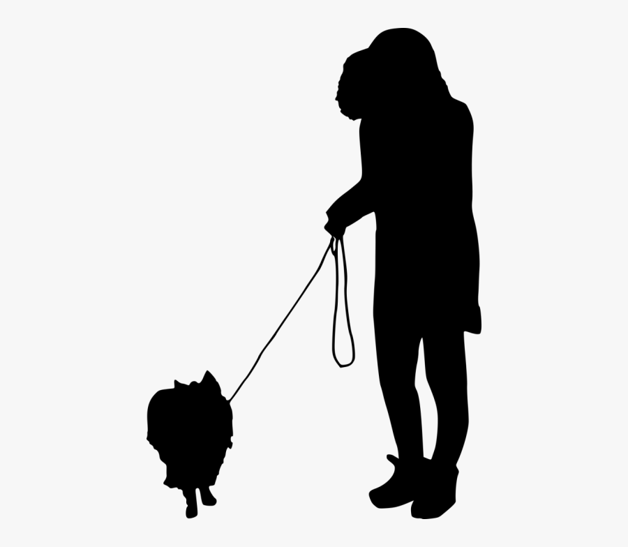Dog Walking Clip Art - Silhouette Walking People Png, Transparent Clipart