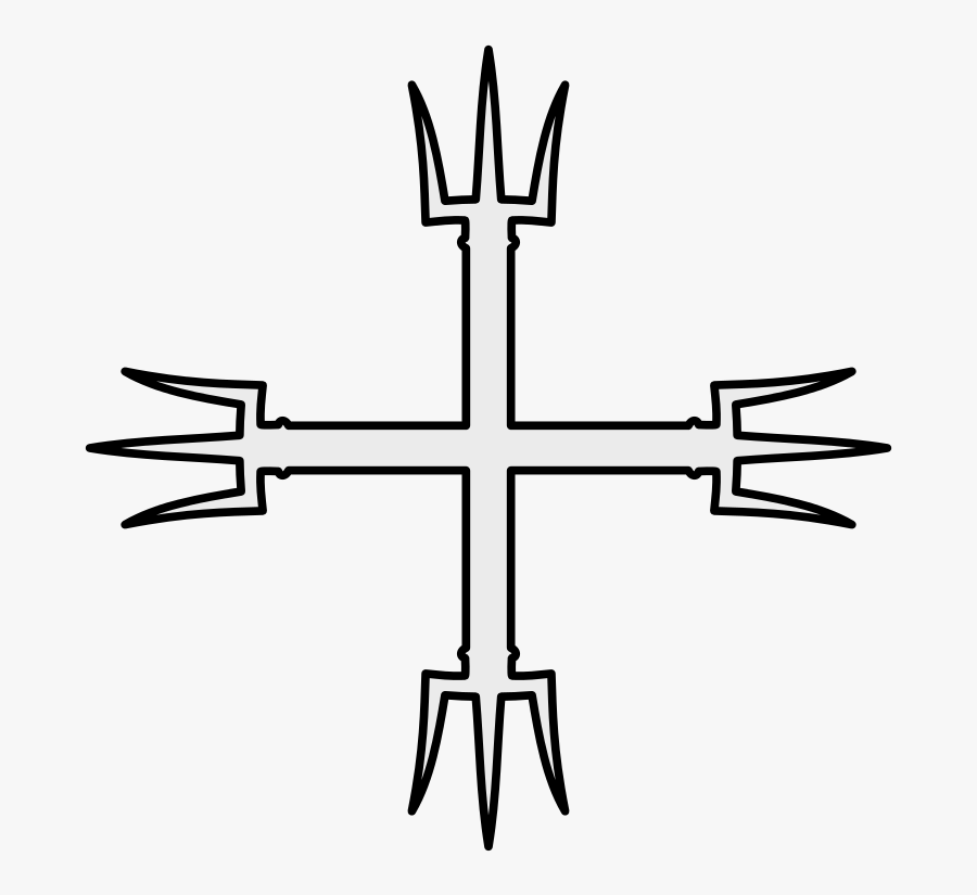 Coa Illustration Cross Trident - Power Of Four Symbol, Transparent Clipart
