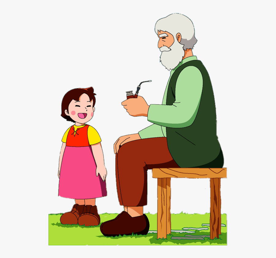 Heidi And Grandfather - Heidi With Grandpa Drawings, Transparent Clipart