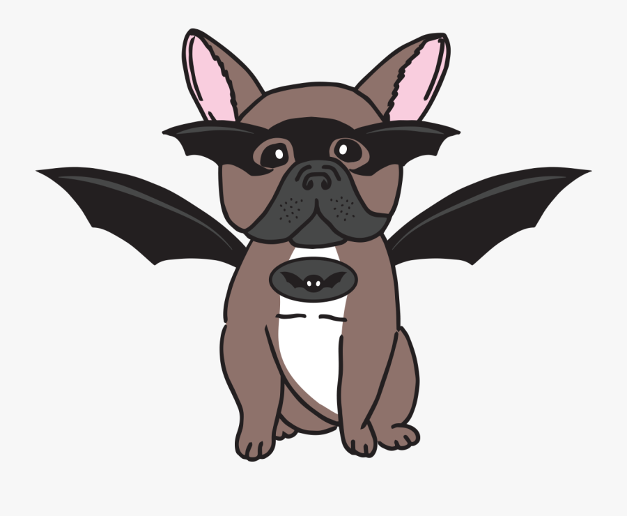 Transparent Cute French Bulldog Clipart - Batpig, Transparent Clipart