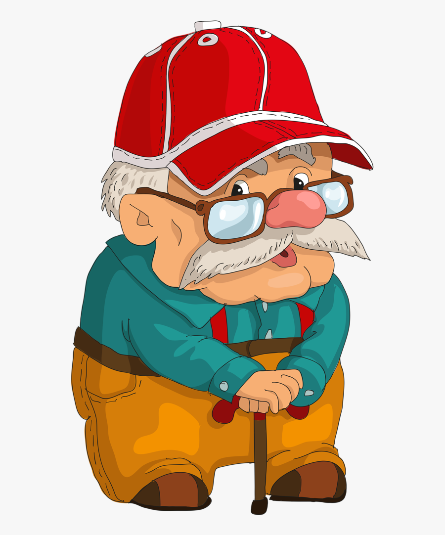 Old Man Clipart Grandparent - Drawing Of Old Man Cartoon, Transparent Clipart
