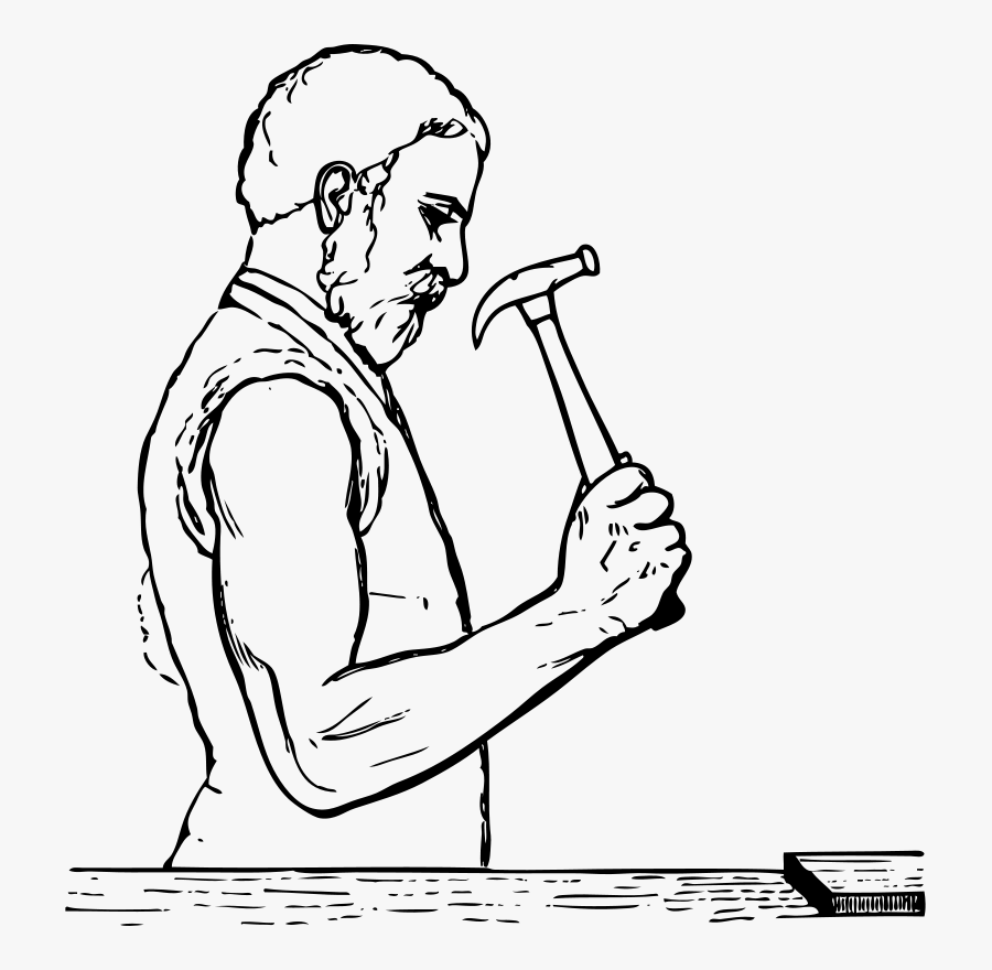 Elbow Position For Hammering - Dibujos De Artesanos Para Dibujar, Transparent Clipart