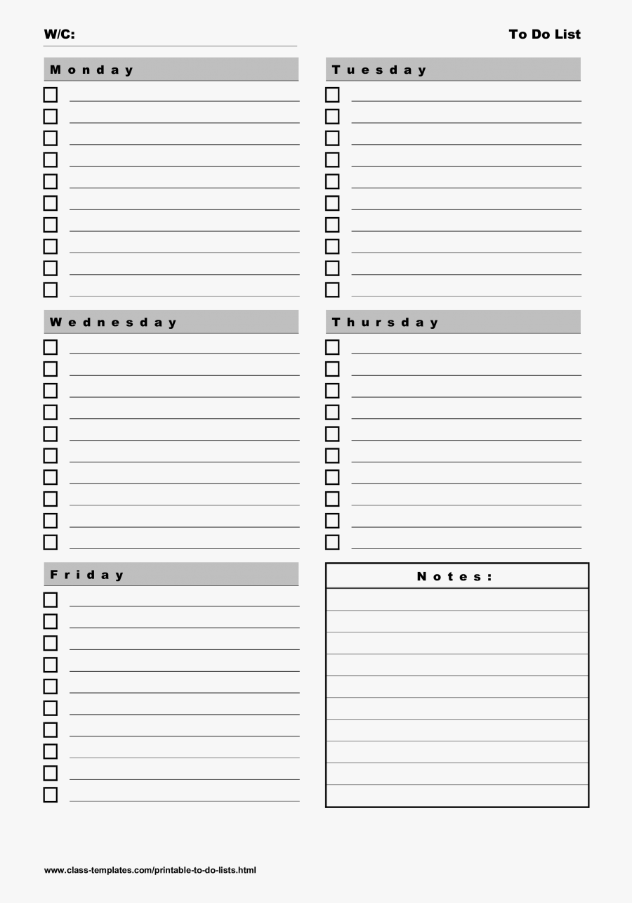 Microsoft Word To Do List Template Do List Format Microsoft - 5 Day Weekly Planner Template, Transparent Clipart