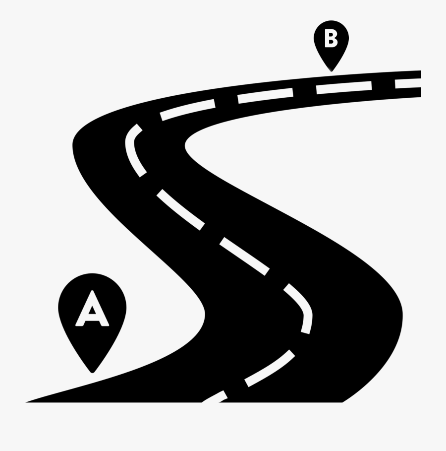 Transparent Curved Road Png - Clip Art Road Map, Transparent Clipart