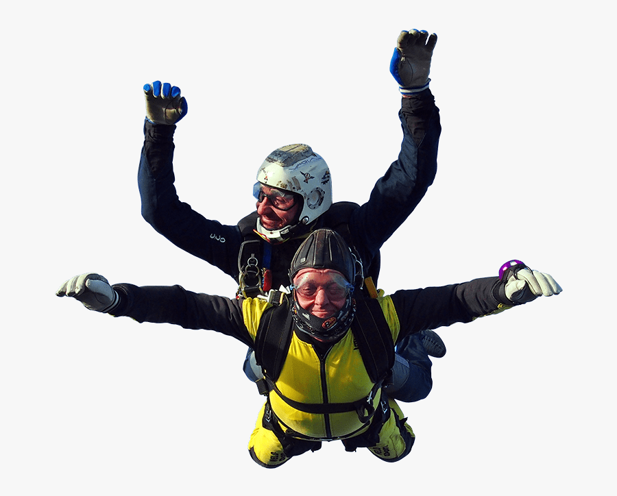 Tandem Parachute Jumpers - Skydiving Transparent Background, Transparent Clipart