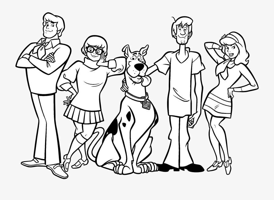 Transparent Scooby Doo Clipart Black And White - Scooby Doo Colouring Pages Printable, Transparent Clipart