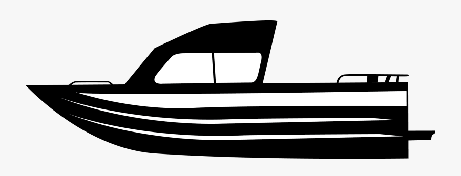 Fishing Boat Black And White Clipart - Clipart Black White Boat, Transparent Clipart