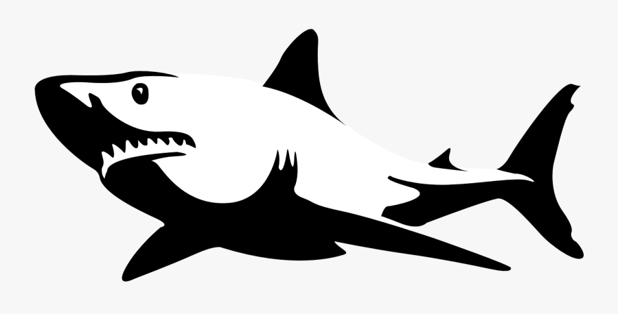 Shark Stencil, Transparent Clipart