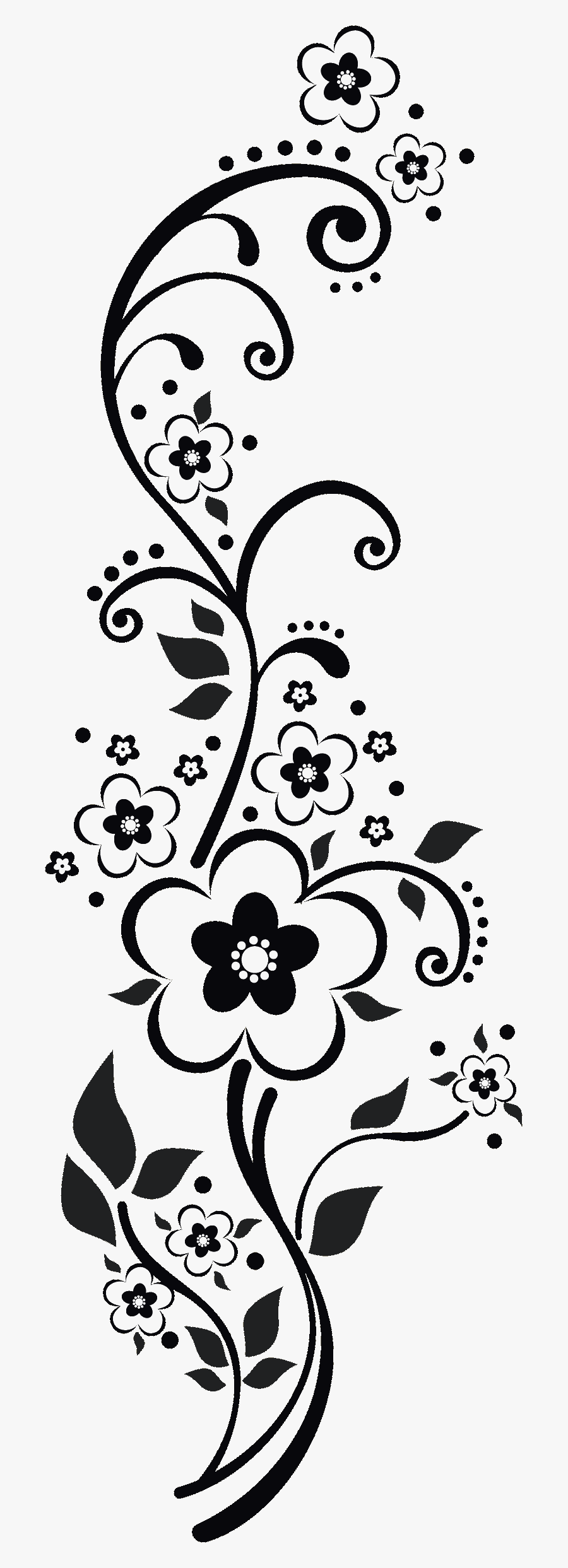 Scrollwork Clipart Easy Pattern - Vector Black & White Png, Transparent Clipart