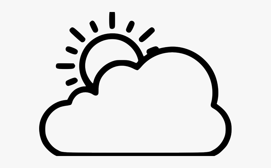 Clouds Clipart Black And White - Sun And Cloud Clipart Black And White, Transparent Clipart